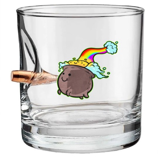 A Pot Of Gold At The End Of A Rainbow For St. Bullet Whiskey Glasses
