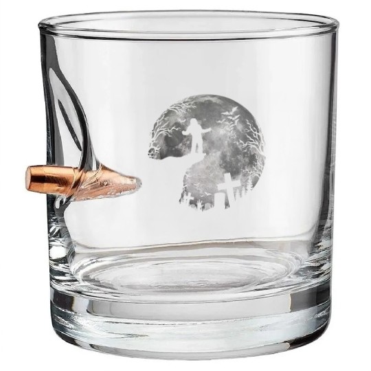 Halloween Werewolf Witchs Full Moon trick or treat Bullet Whiskey Glasses