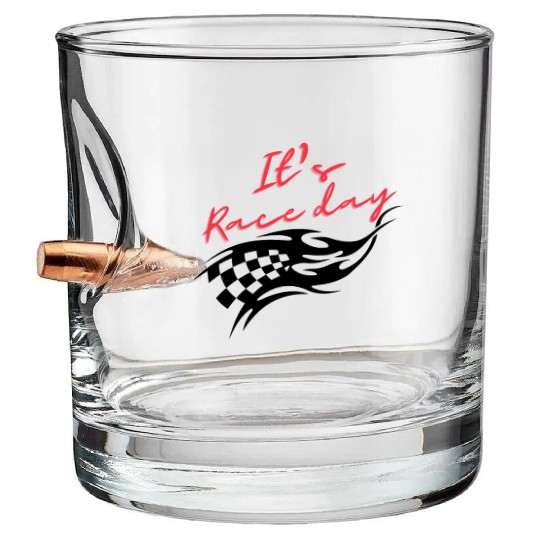 It's race day, gift for racer, race lover,race day Bullet Whiskey Glasses