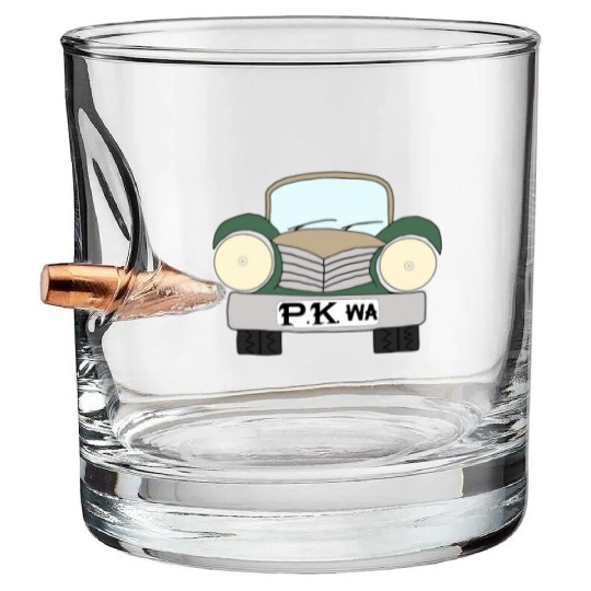 Old Car Khaki Afrikaans PK wa Bullet Whiskey Glasses