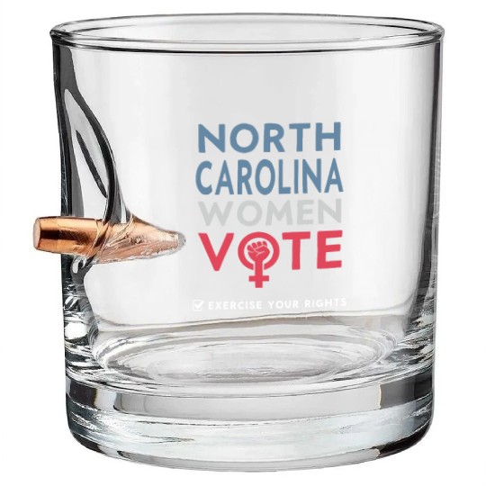 North Carolina Women Vote Voter 2022 Election Bullet Whiskey Glasses