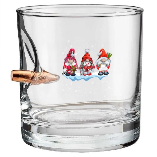 Gnomes Christmas Nurse Phlebotomy Bullet Whiskey Glasses