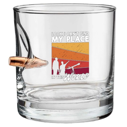 Astronomy Look I Can't Find Space Stars Universe Bullet Whiskey Glasses