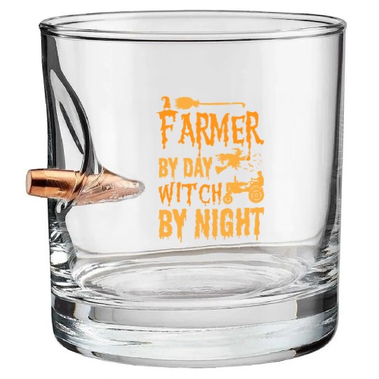 farmer by day witch by night. Bullet Whiskey Glasses