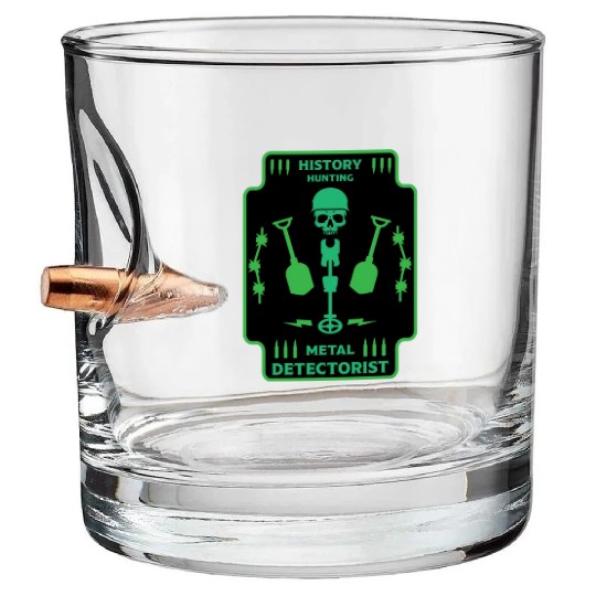 WW2 Metal Detecting Detectorist History Hunter Bullet Whiskey Glasses