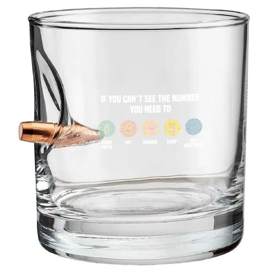 Ishihara Numbers - Eat Vegetables Bullet Whiskey Glasses