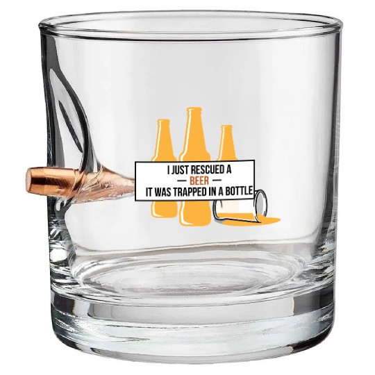 Rescued A Beer Trapped In A Bottle Cheers Gift Bullet Whiskey Glasses