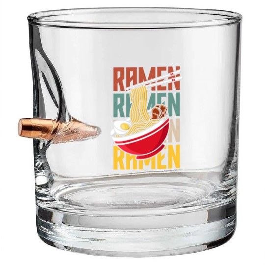 Ramen Ramen Ramen Funny Ramen Lover Gift Bullet Whiskey Glasses