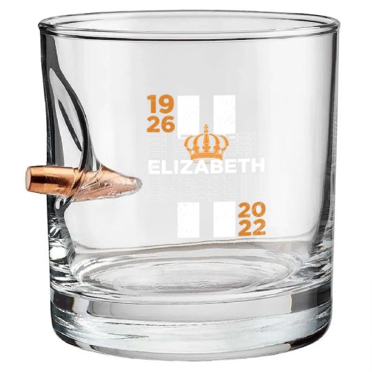 United Kingdom Monarch Her Majesty Queen Elizabeth Bullet Whiskey Glasses
