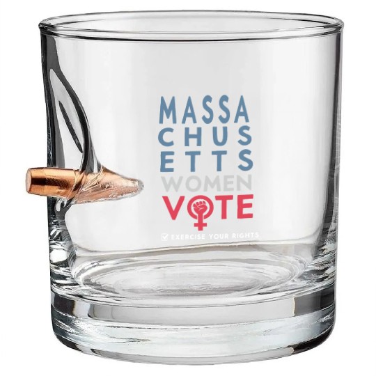 Massachusetts Women Vote Voter 2022 Election Bullet Whiskey Glasses