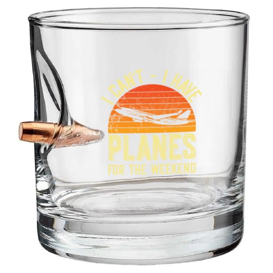 Airline Pilot Aviation Themed Pun Corporate Pilot Bullet Whiskey Glasses
