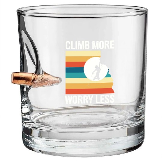Climbing Mountaineering Climber Mountains Hiking Bullet Whiskey Glasses