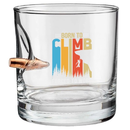 Climbing Mountaineering Climber Mountains Hiking Bullet Whiskey Glasses