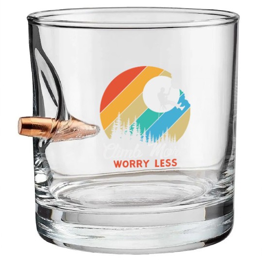 Climbing Mountaineering Climber Mountains Hiking Bullet Whiskey Glasses