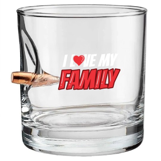 I Love My Family Families Reunion Gathering Bullet Whiskey Glasses