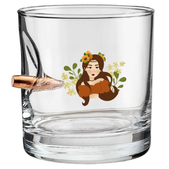 Sun flower girl Bullet Whiskey Glasses