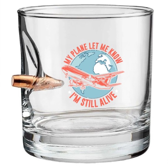 Airline Pilot Pun Aircraft Pilot Bullet Whiskey Glasses