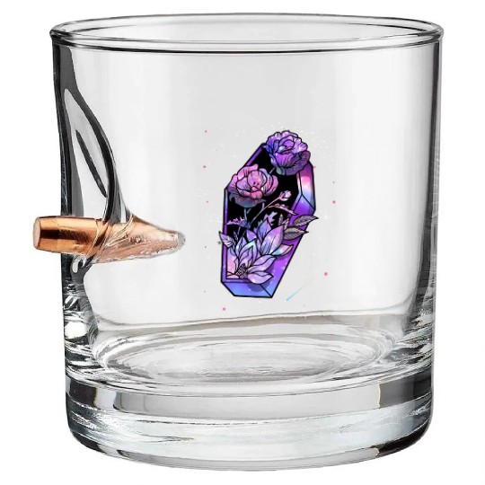 Coffin of Roses Bullet Whiskey Glasses