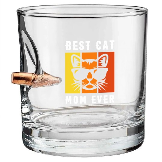Cat Mom Bullet Whiskey Glasses