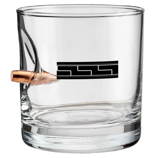 Aztec Tribal Tile Edge Pattern Design Bullet Whiskey Glasses