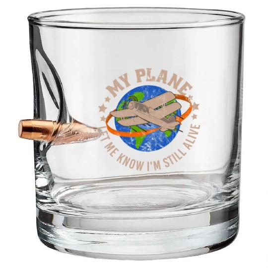 Airline Pilot Aviation Pun For a Corporate Pilot Bullet Whiskey Glasses