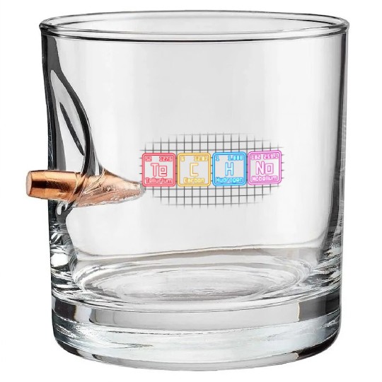 Techno Electronic Music Periodic Table Dj Bullet Whiskey Glasses