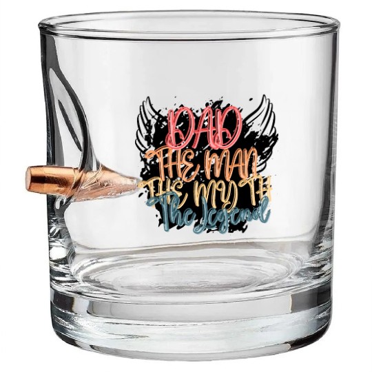 Dad The Man The Myth The Legend Gift for Daddy Pop Bullet Whiskey Glasses