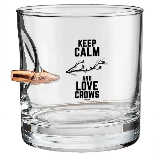 Corvidae Crow Gothic Odin Bullet Whiskey Glasses