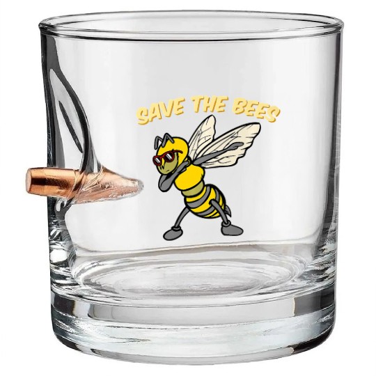 Save The Bees Bullet Whiskey Glasses Dabbing Bumblebee Bee Earth Pl