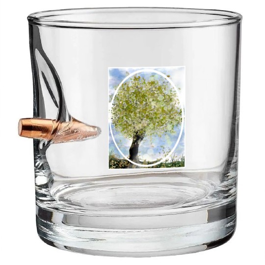 Green Tree Autumn Bullet Whiskey Glasses