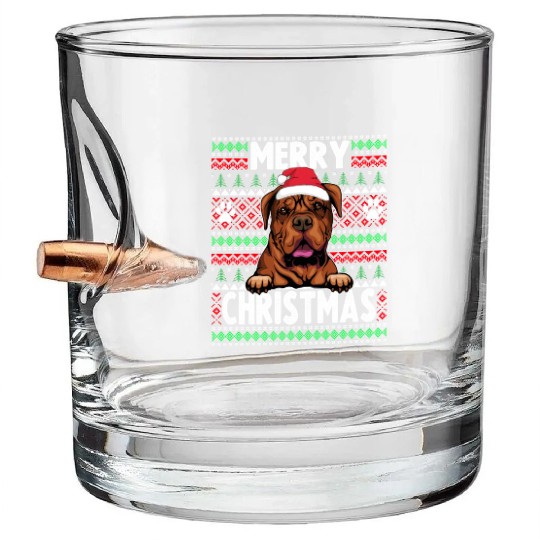 Bordeaux Great Dane Christmas Lights Petg Lovers X Bullet Whiskey Glasses