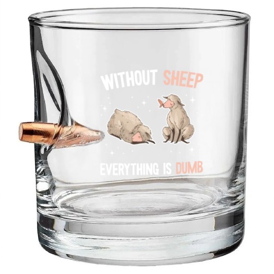 Cute Lamb Saying - Farmer & Sheep Bullet Whiskey Glasses