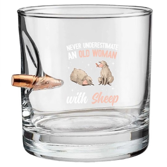 Cute Lamb Saying - Farmer & Sheep Bullet Whiskey Glasses