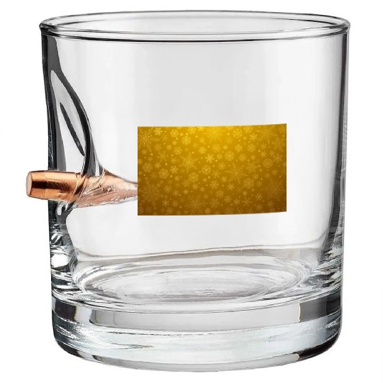 Yellow Snowflakes Aesthetic Pattern Bullet Whiskey Glasses