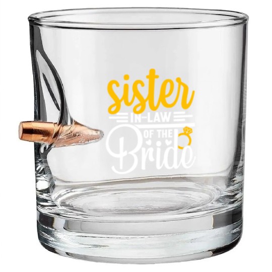 Sister in Law Of The Bride Wedding Party Matching Bullet Whiskey Glasses