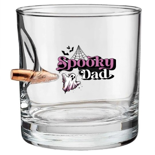 Cute Spooky Dad Halloween Outfit Bullet Whiskey Glasses