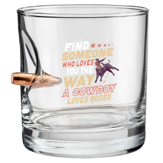 Rodeo Bull Riding Livestock Show Farmer Cattle Bullet Whiskey Glasses