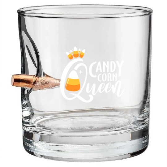 Candy Corn Queen Funny Halloween Costume Gift Bullet Whiskey Glasses