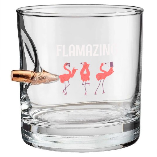 Girls Pretty Flamingo Friends Bullet Whiskey Glasses