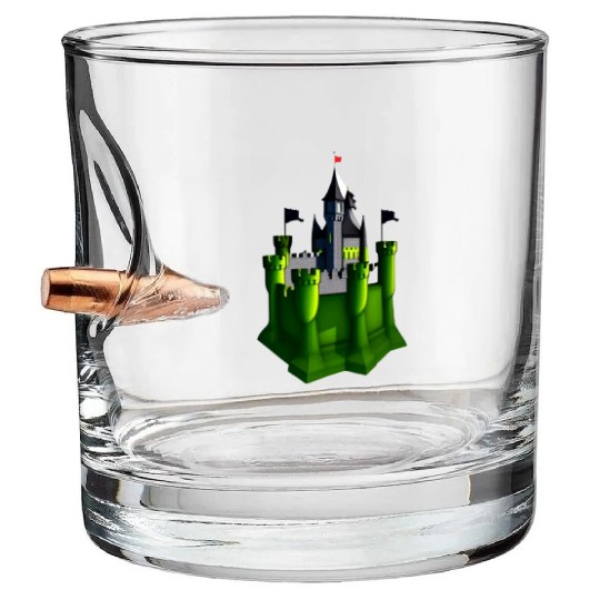 Castle 3d _ classic castle 3d sticker. Bullet Whiskey Glasses