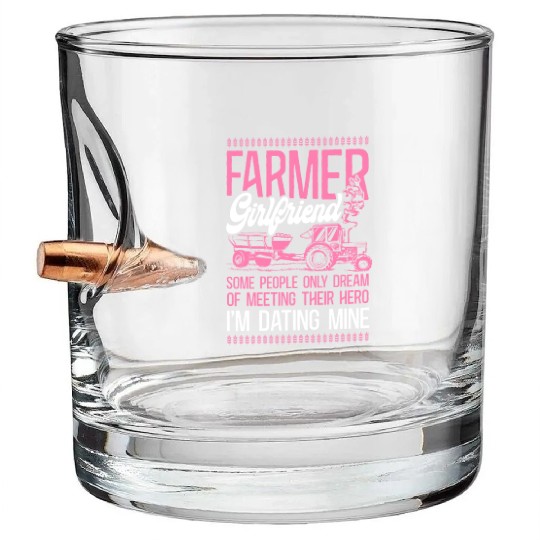Farming Farmer Girl Tractor Farmer Bullet Whiskey Glasses