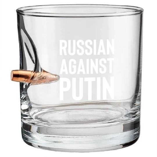 Russian against Putin white Bullet Whiskey Glasses