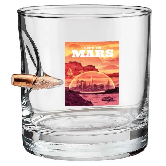 Space astronaut science planets astronomy design Bullet Whiskey Glasses