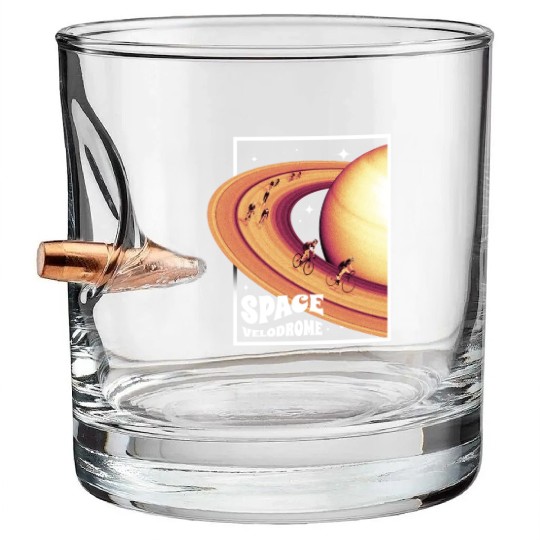 Space astronaut science planets astronomy design Bullet Whiskey Glasses