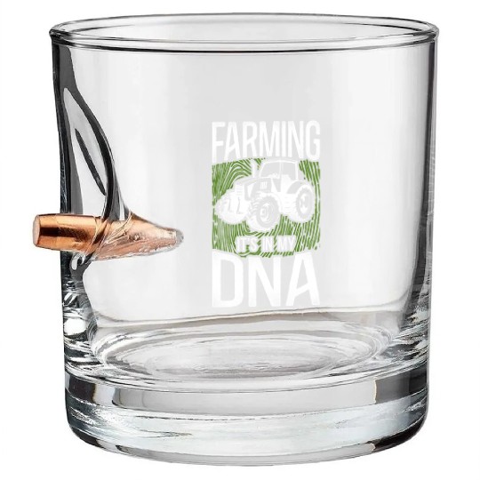 Farming Farmer Tractor Vintage Bullet Whiskey Glasses