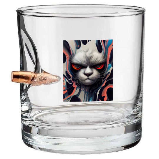 Angry Cat Bullet Whiskey Glasses