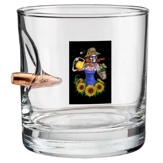 Skeleton Gardening Plants Bullet Whiskey Glasses