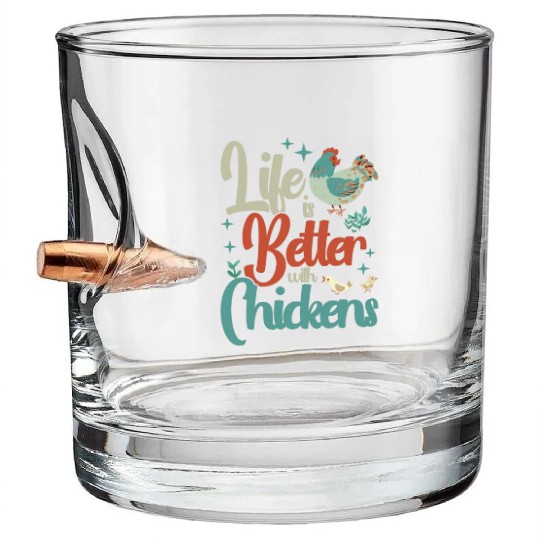 Chickens Rooster Chicken Farmer Hen Poultry Cock Bullet Whiskey Glasses