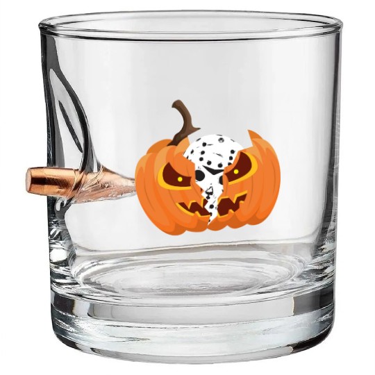Pumkin Halloween party Jason hokey mask Friday Bullet Whiskey Glasses
