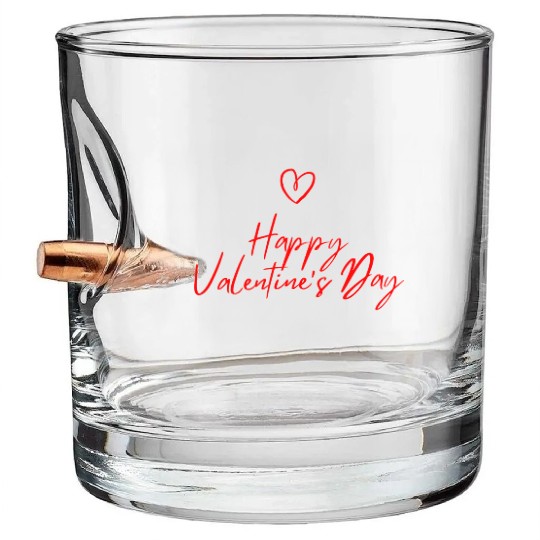 Happy Valentine's Day Bullet Whiskey Glasses